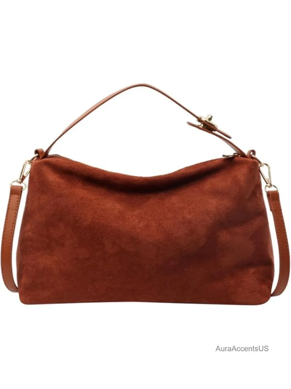 Faux Suede Hobo Bag Slouchy Shoulder Tote Women Purse Crossbody Satchel